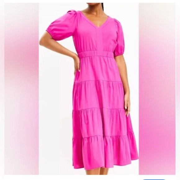LOFT Dresses & Skirts - Loft Cut Out Midi Dress - Size M - Pink - beyond flattering!! 🌸💗🌸💗